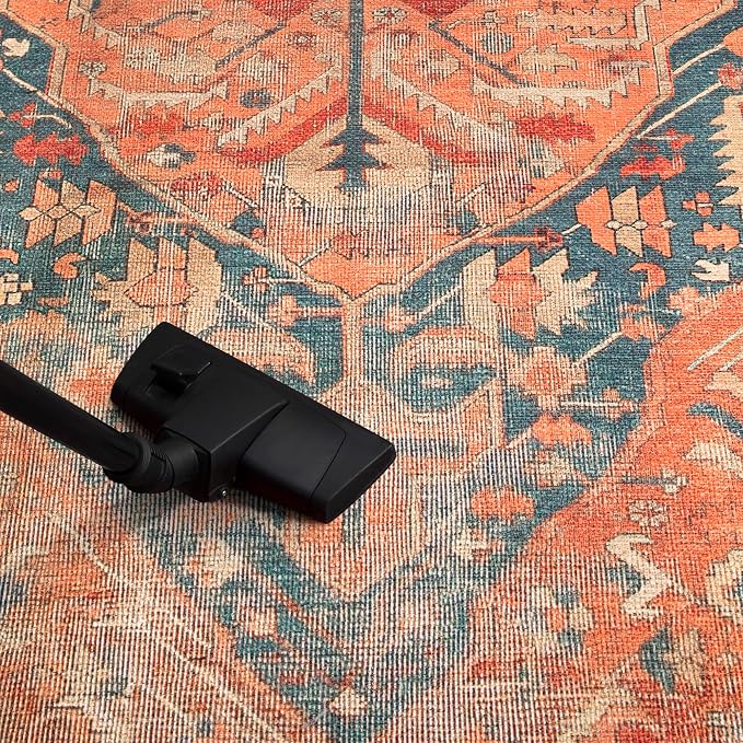 Keen Home Design 30"x84" Rug - Machine Washable Runner Rug with Non-Slip Backing, Ideal for Hallway, Entryway, Kitchen, Laundry Room - Vintage, Easy Clean, Durable, Low Pile Rug - (2'6" x 7')
