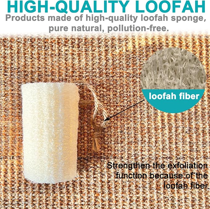 Mr.Cui'shop 24 Pack Bulk 4" 100% Natural Exfoliating Loofah Bath Sponge Scrubber, Great for Skin Care in The Bath, Spa or Shower - Deep Clean & Invigorate Your Skin - Remove Dead Skin Cells