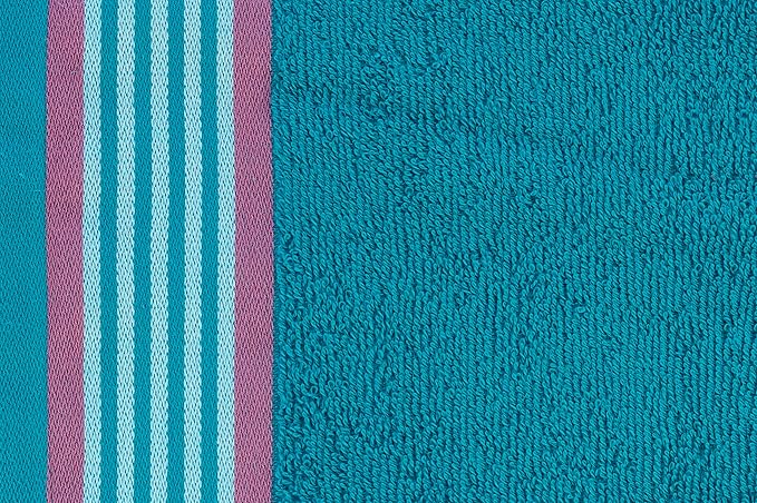 CASA COPENHAGEN He & She 6Pcs 100% Egyptian Cotton Large Designer Towels Gift Set- Cyan - Pink, 550GSM, 2Bath 2Hand 2Washcloths, Bath Towels for Bathroom (Gift Set for Women & Men)