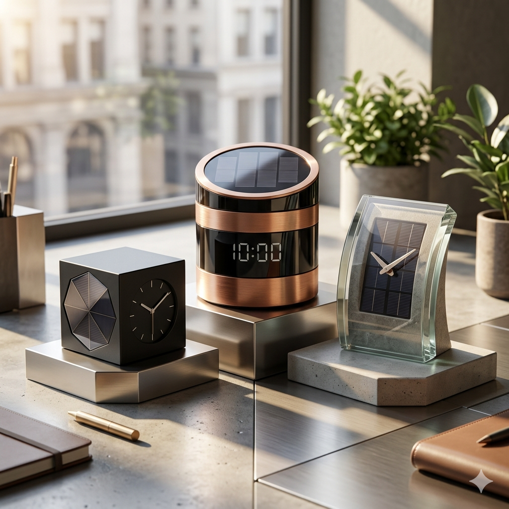 Solar-Powered Desk Clocks