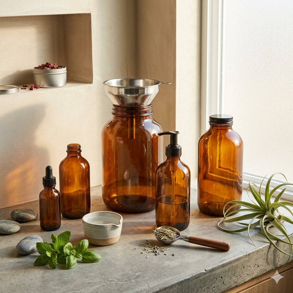 Refillable Amber Glass Bottles