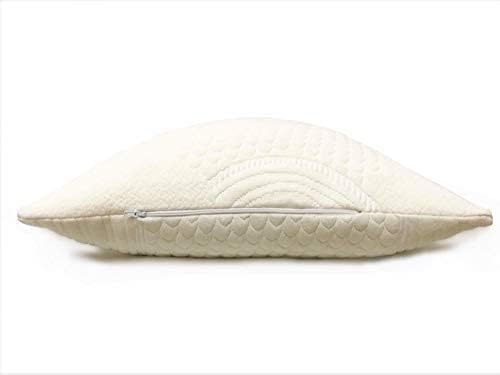 ORGANIC TEXTILES 100% Handmade Organic Shredded Latex Bed Pillow with Organic Cotton Removable Cover - (Queen, Pack of 2)