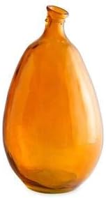 VivaTerra Recycled Tall Glass Balloon Vase – Handblown Glass Vases for Centerpieces – Unique Organic Shape in a Delicate Amber Color – Sustainable and Unique Home Decor (19" H x 10" Dia.)