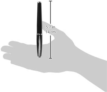 Monteverde USA Aldo Domani Fountain Pen Black - Fine Nib - Luxury Writing Pen - JoWo Stainless Steel Nib - Smooth Ink Flow - Refillable - Gift Box Included