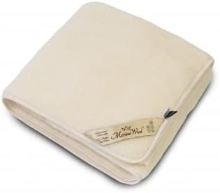 Merino Wool Blanket Throw Bed Natural Bed Blanket (47"x59" - 120x150cm, Ecru)