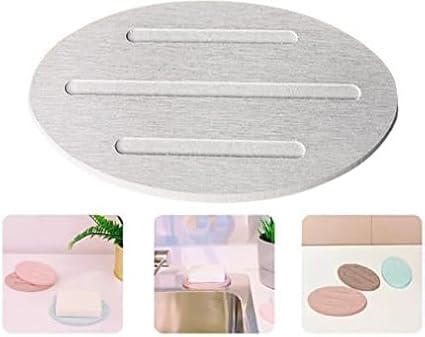 Water Absorbent Diatomite Soap Dish, 2 Pack Diatomite Soap Holder Mat, Fast Water Absorbent, Self-Dry Diatomaceous Soap Bar Holder for Bathroom, Bathtub, Shower, Kitchen (Grey)