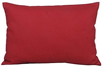 TangDepot 100% Cotton Solid Throw Pillow Cover 12x18 Deep Red | 100% cotton, same-color zip, machine wash & air dry. For living room, bedroom, office, car. 42 colors, 68 sizes. Cover only.
