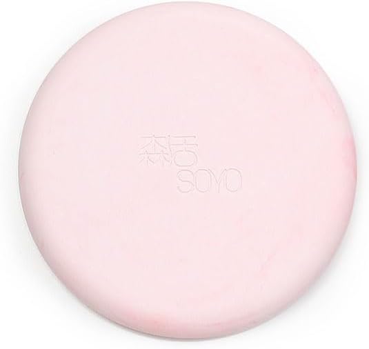 Diatomite Soap Dish Holder, Quick Dry Stone Soap Dish, Fast Drying Stone Soap Tray, Diatomaceous Earth Soap Dish for Hand Soap, Sponge Holder (Pink, Round)