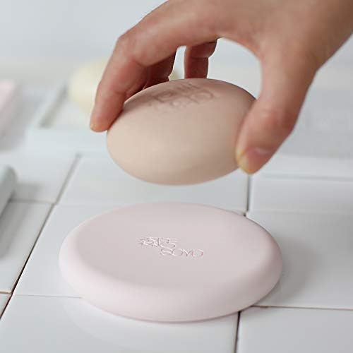 Diatomite Soap Dish Holder, Quick Dry Stone Soap Dish, Fast Drying Stone Soap Tray, Diatomaceous Earth Soap Dish for Hand Soap, Sponge Holder (Pink, Round)