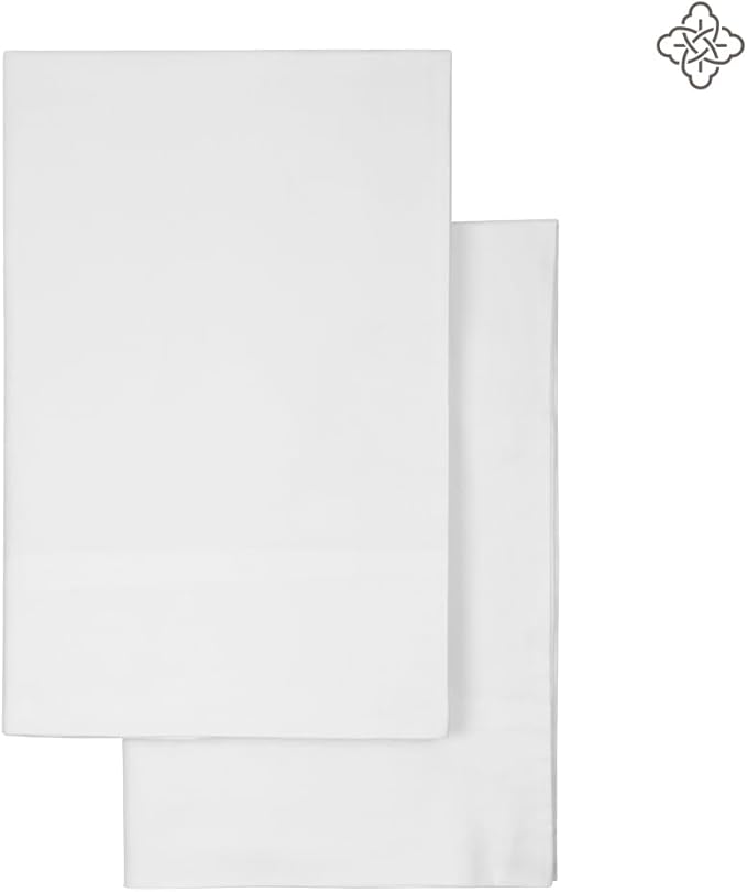 BIOWEAVES 100% Organic Cotton King Pillow Cases 300 Thread Count Soft Sateen Weave GOTS Certified – King Size, Set of 2, White