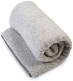 Merino Wool Blanket Throw Bed Natural Bed Blanket (63"x79" - 160x200cm, Grey)