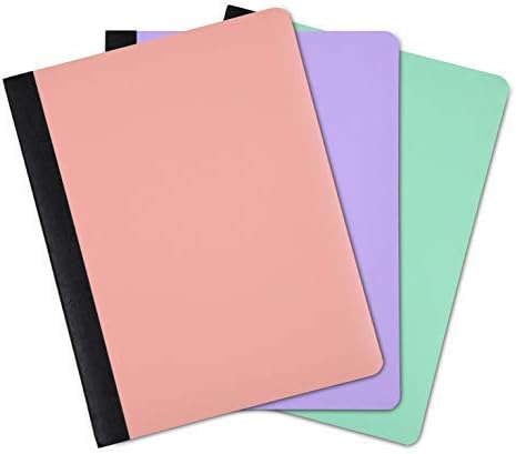 Mintra Office Poly Composition Book (3 Pack, Poly Comp - Salmon, Sage Green, Lavender)
