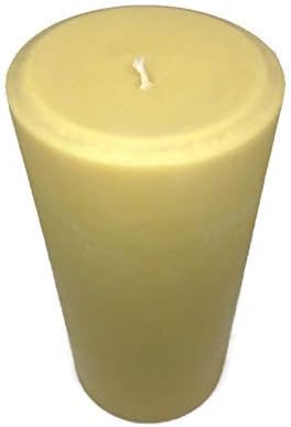100% Pure Beeswax Pillar Candle – Non Toxic Candle, Clean Burning, Natural Honey Scent, Long Lasting Beeswax Candle for Home, Prayer, Meditation (Small)
