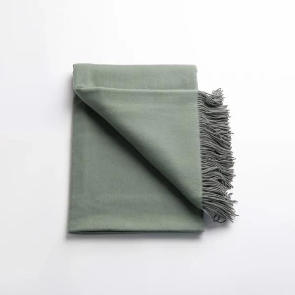 Lincove Pure Cashmere-Merino Wool Blanket - Warm & Soft Throw Blanket - 74"x55" Comfortable and Cozy Throw Blankets for Couch, Sofa, or Chair - Lightweight and Classic Throws - Sage