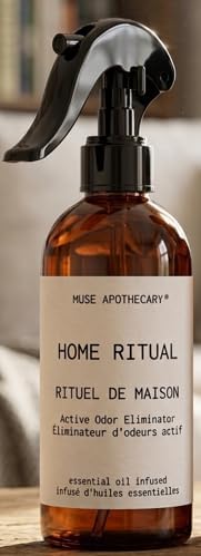 Muse Apothecary Home Ritual Active Odor Eliminator Spray - Furniture Deodorizer Spray & Bathroom Odor Eliminator for Home - Essential Oil Air Freshener - 8oz, Cara Orange + Fig + Blackberry Vanilla