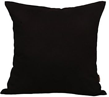 TangDepot 100% Cotton Solid Throw Pillow Cover 26x26 Black | 100% cotton, same-color zip, machine wash & air dry. For living room, bedroom, office, car. 42 colors, 387 sizes. Cover only.