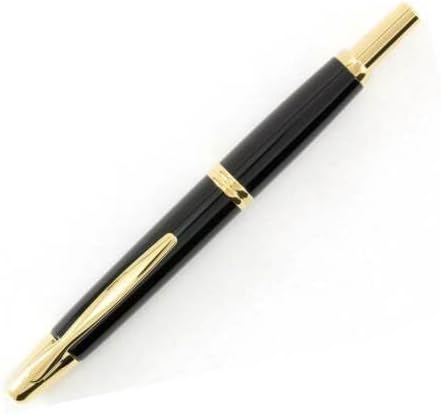 PILOT Vanishing Point Collection Refillable & Retractable Fountain Pen, Black Barrel with Gold Accents, Blue Ink, Fine Nib (60165)