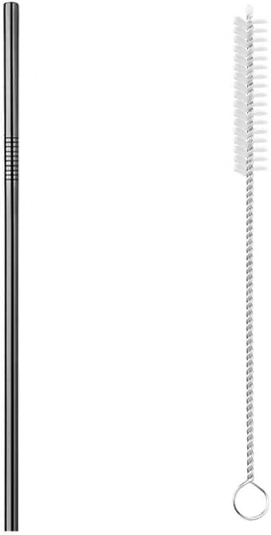Reusable Metal Straws,10.5" Stainless Steel Straws,Easy to Use(1 PCS,black)