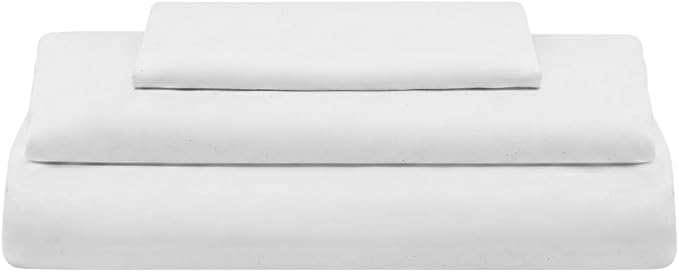 Organic Cotton Twin Sheets Set - 100% Organic Cotton, GOTS Certified, 400 Thread Count, Deep Pocket, Chemical-Free, Soft Sateen Weave, Hypoallergenic, All-Season, Breathable Sheet Set (Twin - White)