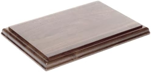 Plymor Solid Walnut Rectangular Wood Display Base with Ogee Edge, 10" W x 7" D x 0.75" H
