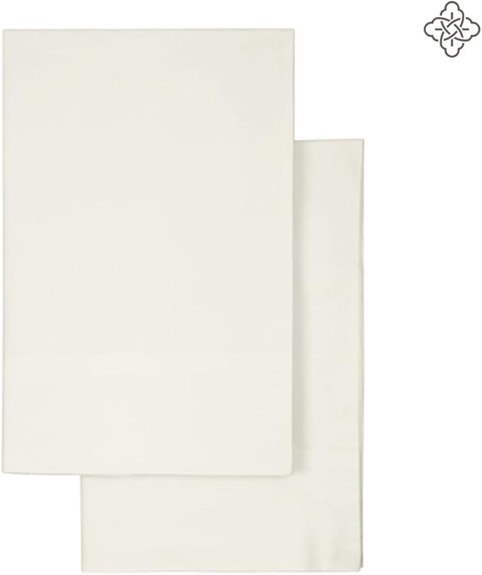BIOWEAVES 100% Organic Cotton King Pillow Cases 300 Thread Count Soft Sateen Weave GOTS Certified – King Size, Set of 2, Natural