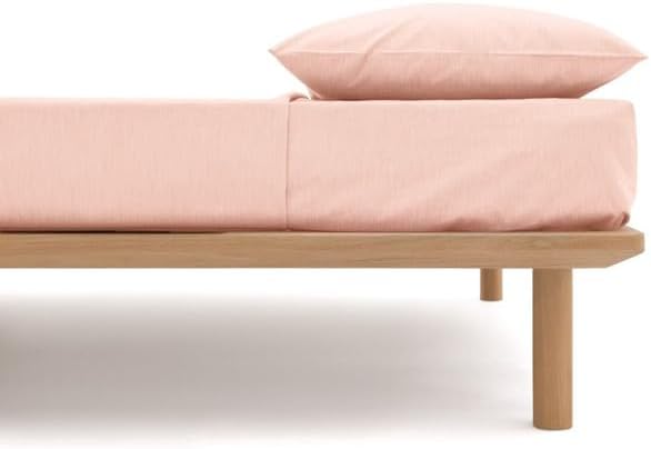 AIZOME Bedsheet Set Made from 100% GOTS Organic Cotton, Non-Toxic Plant-Dyed 340 Thread Count, Hypoallergenic for Sensitive Skin, 4-Piece (Rosé Rubia, Twin)