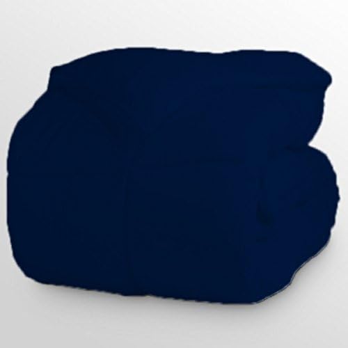 Luxurious and Hypoallergenic 600 Thread Count 1 Piece Down Alternative Comforter 100% Egyptian Cotton Solid (King/Cal King, Navy Blue)