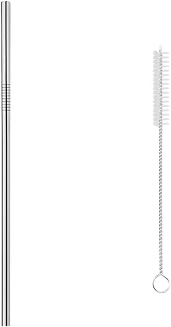 Reusable Metal Straws,10.5" Stainless Steel Straws,Easy to Use(1 PCS,Silver)