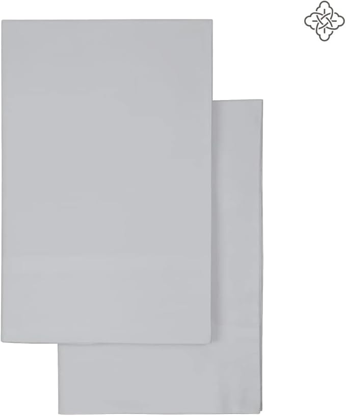 BIOWEAVES 100% Organic Cotton King Pillow Cases 300 Thread Count Soft Sateen Weave GOTS Certified – King Size, Set of 2, Glacier Gray