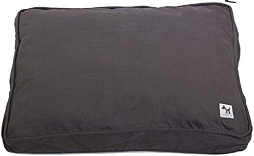 Molly Mutt Sheepy Wool Crate Mat - 100% Cotton Canvas Cover with Temperature-Regulating 100% Natural Wool-Filled Insert Dog Bed - Soft & Supportive Wool-Filled Bed - (36"x24"x2.5", Grey)