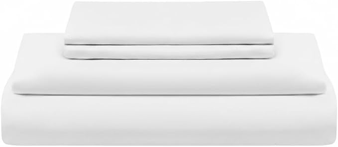 Organic Cotton King Sheets Set - 100% Organic Cotton, GOTS Certified, 400 Thread Count, Chemical-Free, Deep Pocket, Soft Sateen Weave, Hypoallergenic, All-Season, Breathable Sheet Set (King - White)