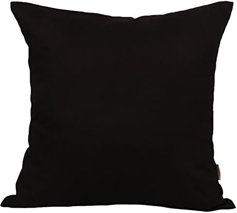 TangDepot 100% Cotton Solid Throw Pillow Cover 24x24 Black | 100% cotton, same-color zip, machine wash & air dry. For living room, bedroom, office, car. 42 colors, 346 sizes. Cover only.