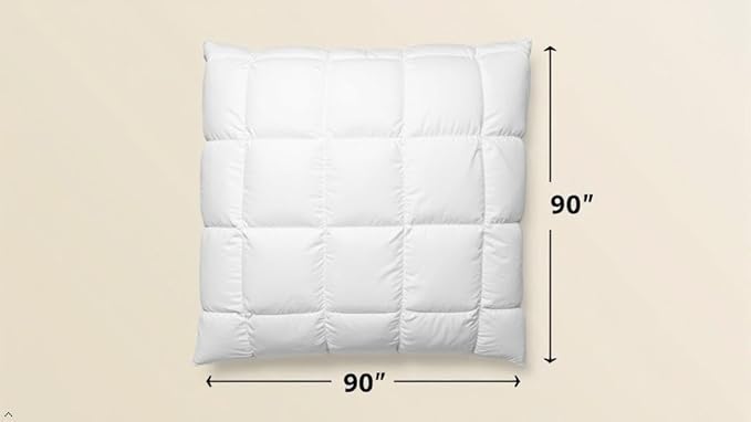 DOZ All Season Cooling Comforter, 100% Viscose Derived from Bamboo, Breathable, Lightweight, Soft, Down Alternative Duvet Insert, 8 Loops, 90"x90" (Full/Queen)