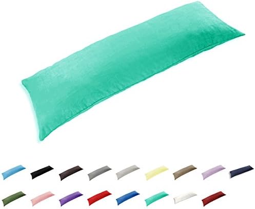 TAOSON 100% Cotton 300 Thread Count V-Shaped Pillow Case - Solid Teal Boomerang Tri Cushion Cover for Standard Pillow (Cover Only, No Insert)