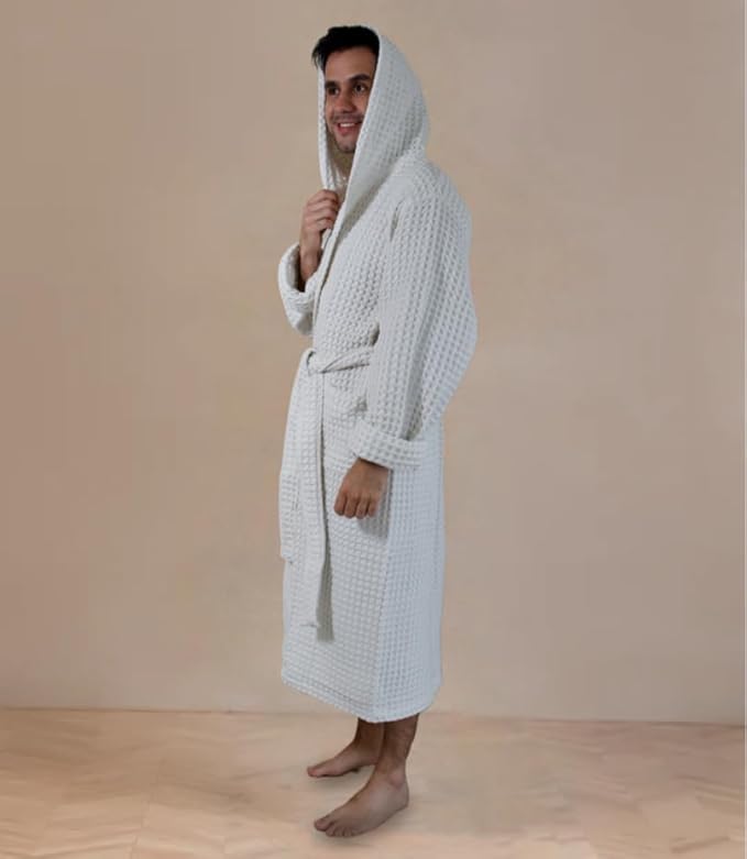 Luxury Organic Japanese Cotton Hotel & Spa Waffle Bathrobe for Men and Women (Hooded/Kimono)