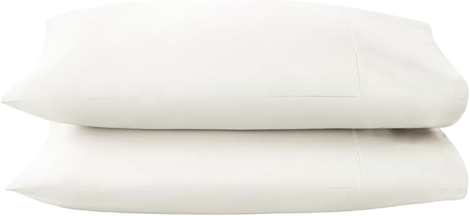 100% Organic Cotton Pillow Cases Standard Size Set of 2-100% Cotton Pillowcases GOTS Certified 300 Thread Count - Naturally Cooling Comfortable Breathable & Soft Pillow Cases (Natural, Standard)
