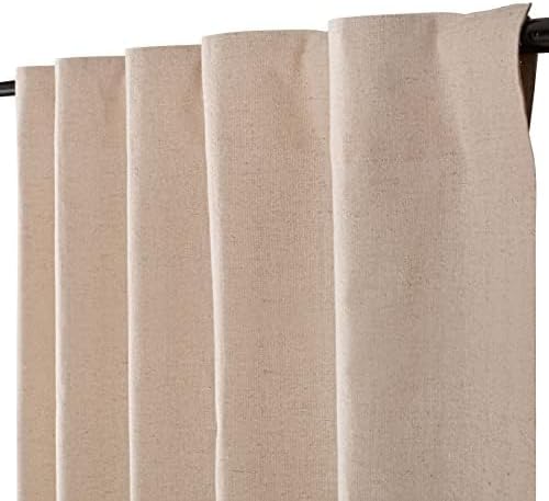 Bedding Craft Natural Flax Linen Drapes Set of 2, 50x108 Inch | Linen & Cotton Mix, Living Room & Bedroom, Privacy & Light Control, Elegant Rustic to Modern Style