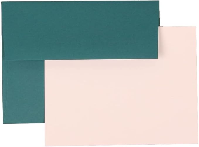 JAM PAPER Blank Greeting Cards Set with Envelopes - A2-4 3/8 x 5 3/4 - Teal - 25/Pack