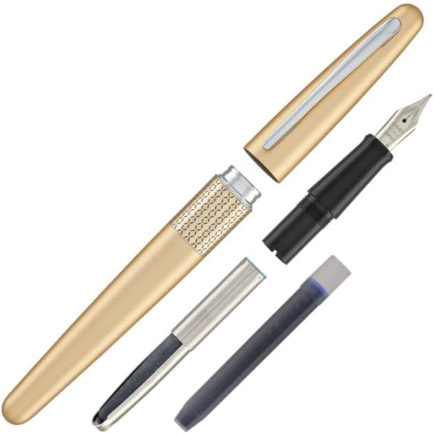 Goldspot Personalized Pilot Metropolitan Zig Zag Fountain Pen in Custom Engraved Pen in Gold