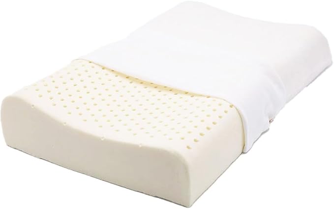 ORGANIC TEXTILES Organic Latex Contour Pillow with Organic Cotton Cover for Healthy Sleep (High Loft, Soft) - 1 Count