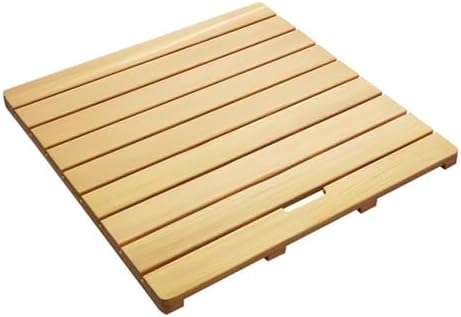 Teak Shower Mat Foldable Luxury Wooden Non-Slip Wood Bath Mat for Bathroom Bathtub Indoor Outdoor,Bamboo Bath Mat for Shower Room Non Slip Wooden Floor Mat with Handles (26x35in)