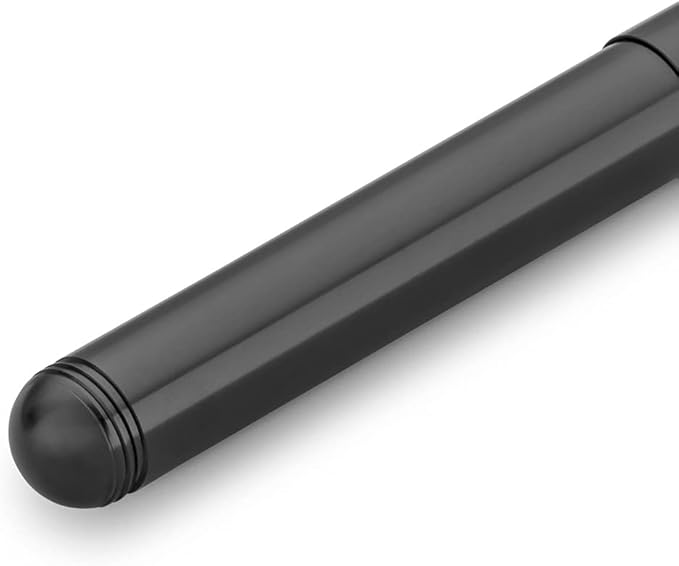 Kaweco LILIPUT Fountain Pen Black I Premium Aluminium Fountain Pen for Ink Cartridges I Exclusive Fountain Pen 12.5 cm I Nib: B (Broad)