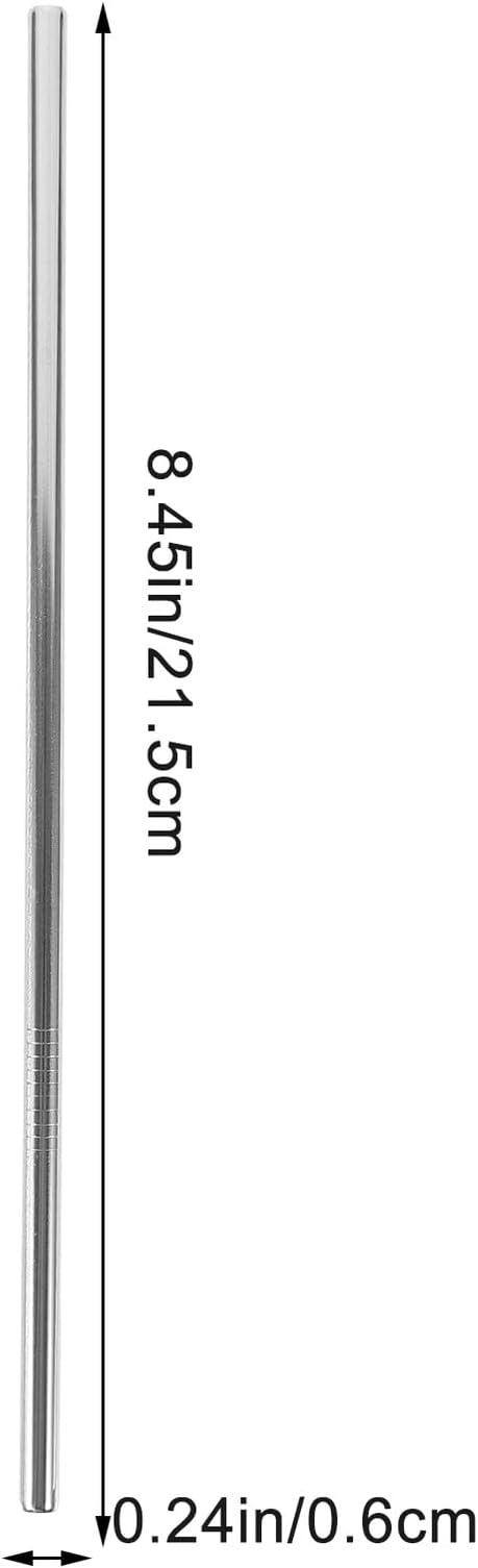 BESPORTBLE Reusable Stainless Steel Beverage Straws Set with 2 Bent 2 Straight Straws and Cleaning Brush for Party Supplies and Everyday Use