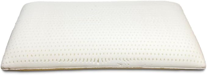 OrganicTextiles DS Latex Pillow with Organic Cotton Cover (Standard Size, Medium) GOTS Certified, Bed Pillow for Sleeping, Neck Pain Relief Help, Head Support, for Side Back Stomach Sleeper