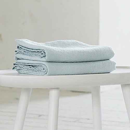 LinenMe Washed Waffle Bath Towel, 30 x 51, Ice Blue