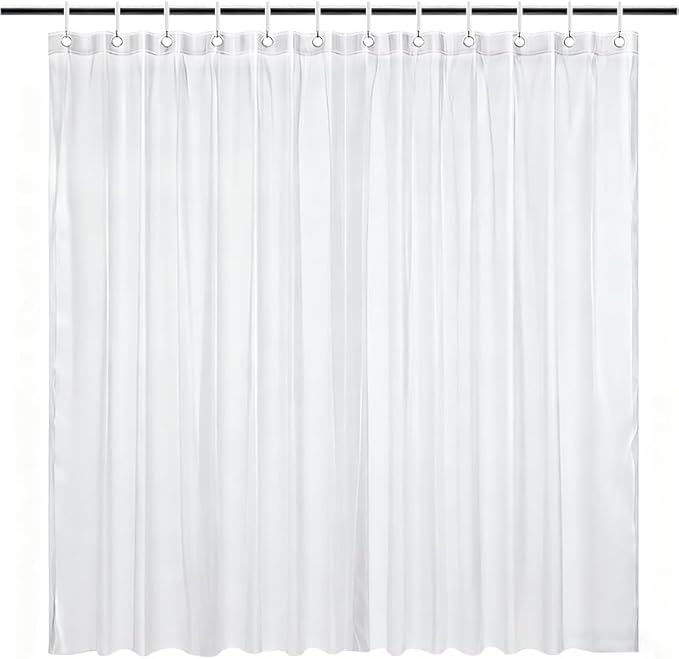 Vamelia Clear Shower Curtain Liner PEVA Plastic Bath Curtain Liners Lightweight Waterproof Bathroom Curtains with Hooks