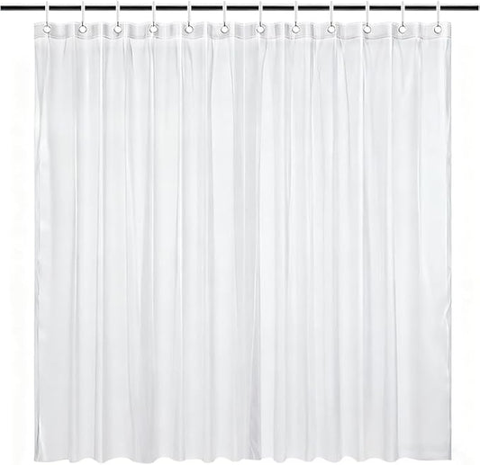 Vamelia Clear Shower Curtain Liner PEVA Plastic Bath Curtain Liners Lightweight Waterproof Bathroom Curtains with Hooks
