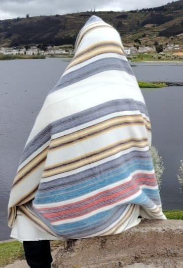 Alpaca Wool Throw Blanket, White and Colors, Throw (48" x 65") | Cozy, Ultra-Soft & Naturally Warm, Lightweight & Breathable, Non-Itchy, Perfect for Sofa, Bed or Travel