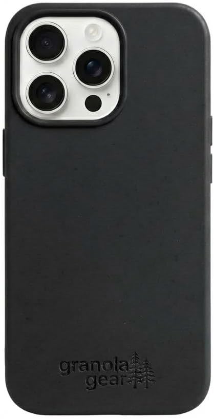 Eco by GranolaGear - Eco-Friendly Phone Case for iPhone 16 Pro - Biodegradable, Compostable, Plastic-Free, Made from Plants - Black Stone