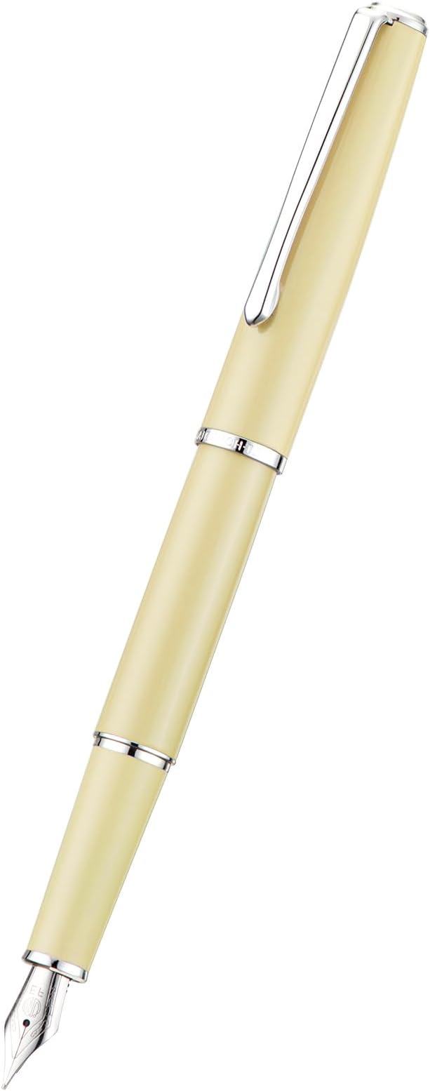 Hongdian 920S Fountain Pen Yellow Metal Pen, Iridium M Nib Classic Pen with Ink Converter